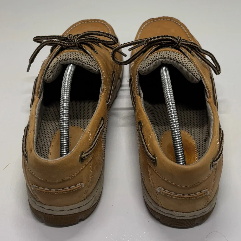 Rockport Leather Boat Shoes Men’s 11.5 Tan Brown Lace-Up Casual Comfort Shoes